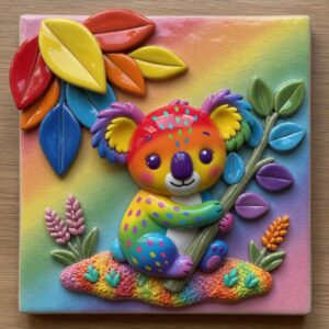 koala boyama ürünü silikon kalıp 10x10 cm