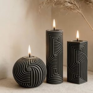 Aura mum 3 lü set silikon kalıp