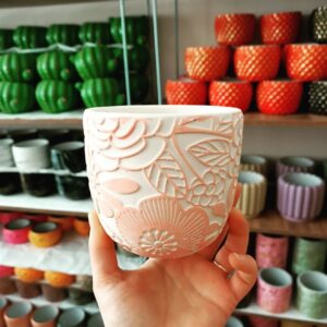 gül desen saksı silikon kalıp no1