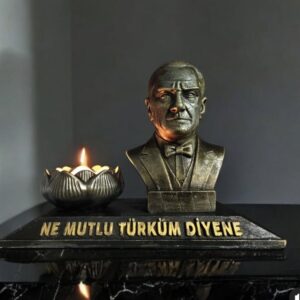 Atatürk büst tabanlık ve mumluk set silikon kalıp 15x22 cm