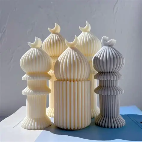 minare desenli mum 2li silikon kalıp 13 cm