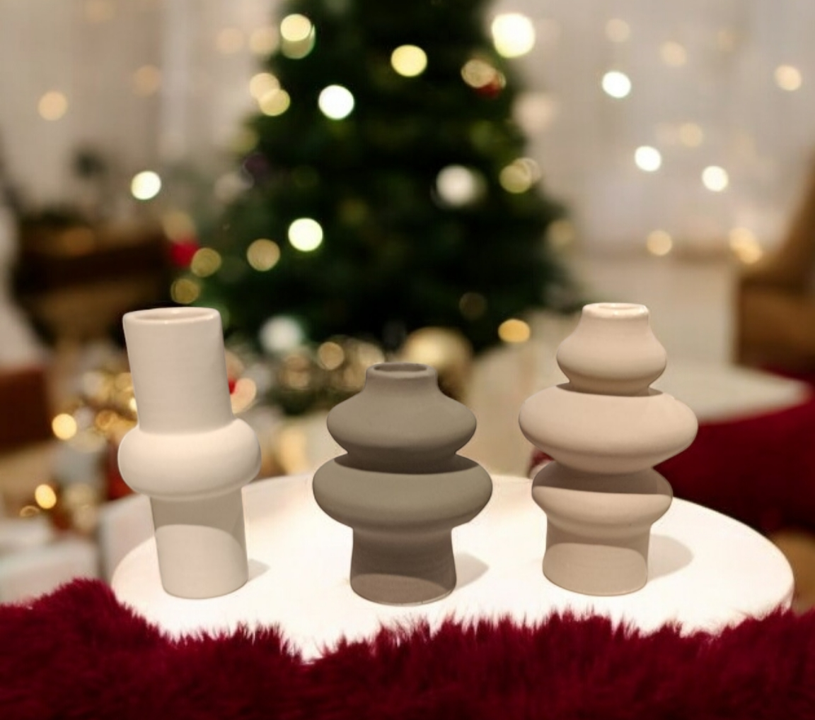 Mini 10 cm vazo set 3 lu silikon kalip - Görsel 2