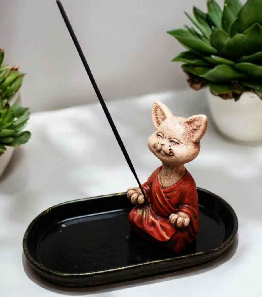 Yogacı kedi çubuk tütsülük silikon kalıp
