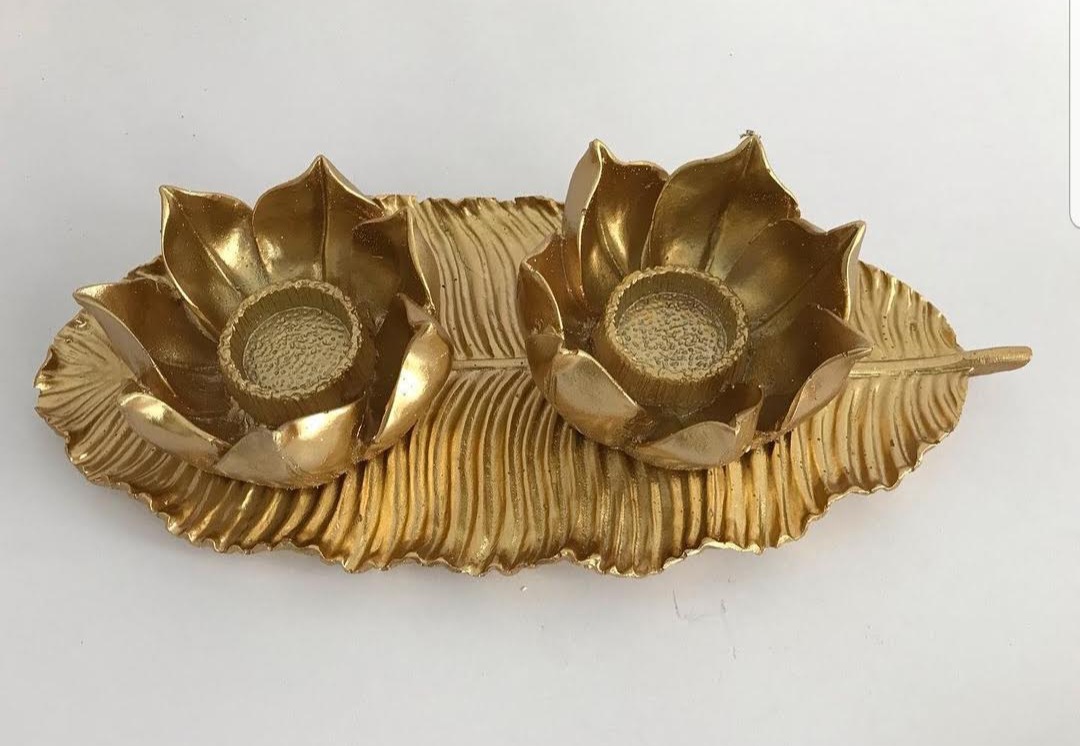 Lotus mumluk ve yaprak tabak silikon kalıp