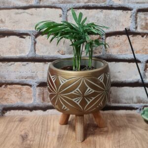 Çiçek desenli saksı 10 cm silikon kalıp