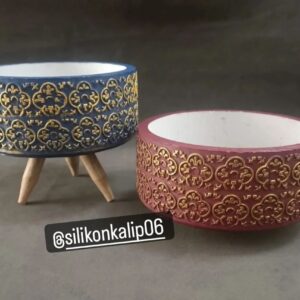 desenli-saksı silikon kalıp no2