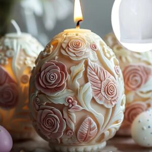 Çiçek desenli yumurta mum silikon kalıp