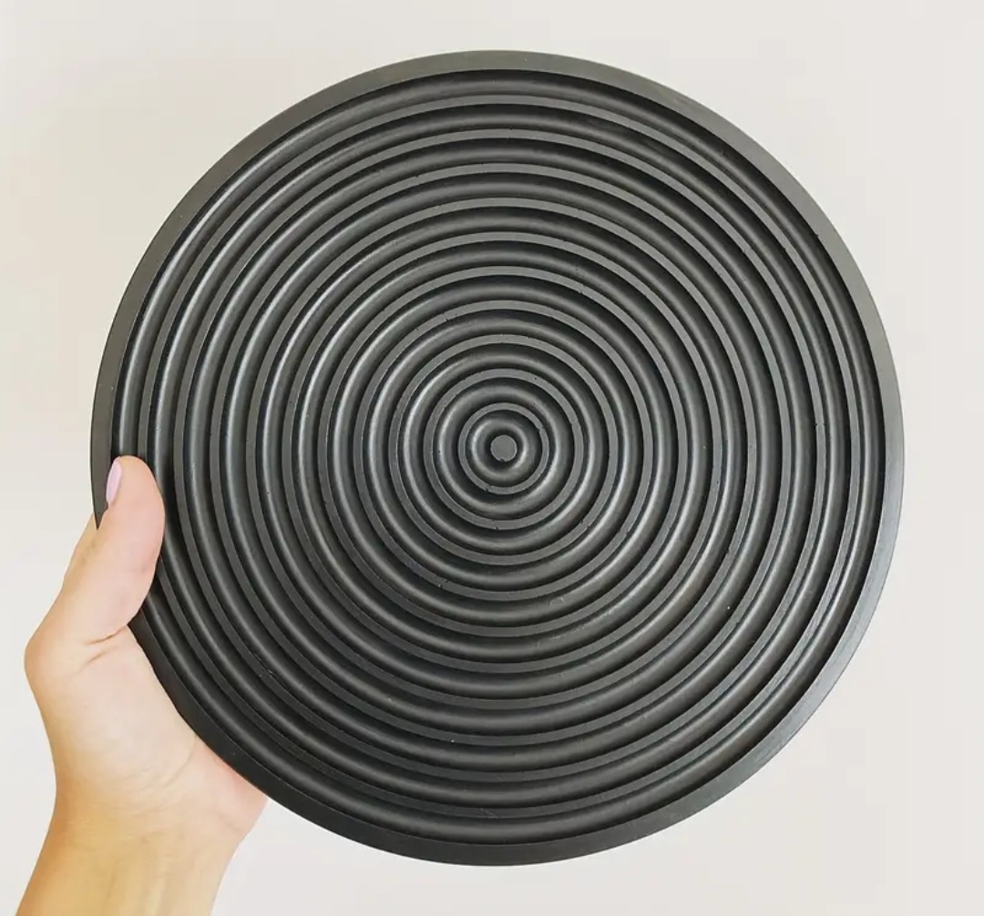 Çizgili yuvarlak tabak silikon kalıp24cm