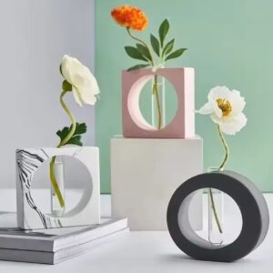 geometrik şekilli vazo 1 adet 12 cm