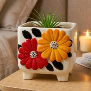 papatya desen saksı silikon kalıp 9 cm ayaklı