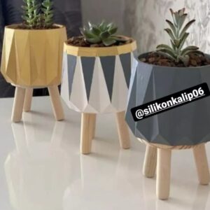 geometrik saksı silikon kalıp 13 cm