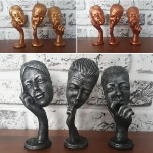 dekoratif 3lü surat biblo 15 cm silikon kalıp