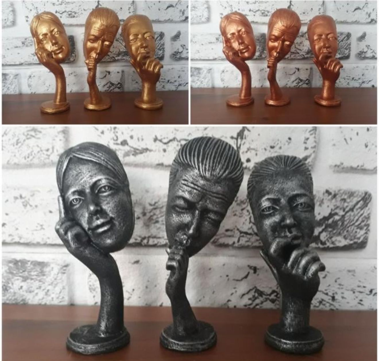 dekoratif 3lü surat biblo 15 cm silikon kalıp