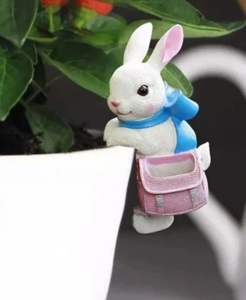 kedi tavşan saksı süsü 15 cm silikon kalıp 1 adet - Görsel 3