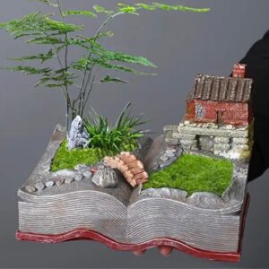 kitap şeklinde saksı silikon kalıp köy evi