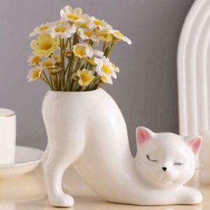 kedi saksı kalemlik 15 cm silikon kalıp