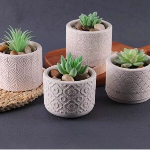 desenli saksı 8 cm 1 adet silikon kalıp