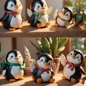 penguen 3lü silikon kalıp 8 cm