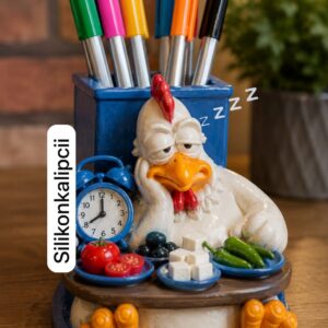 horoz kalemlik saksı silikon kalıp no55