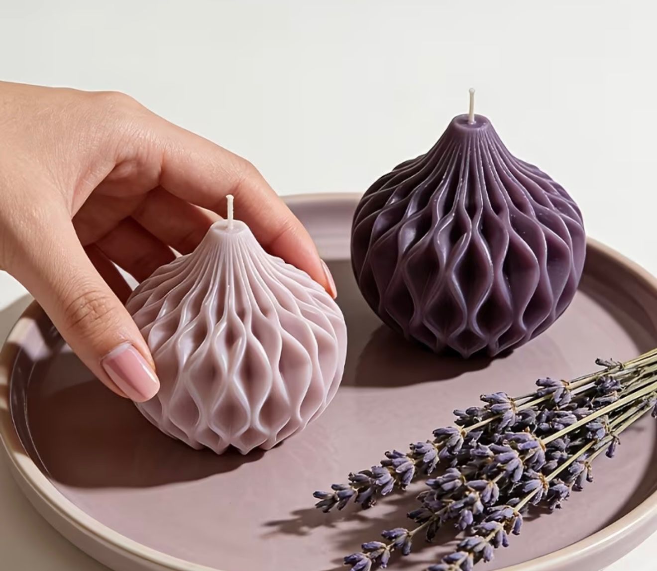 desenli mum detay silikon kalıp 8 cm - Görsel 2