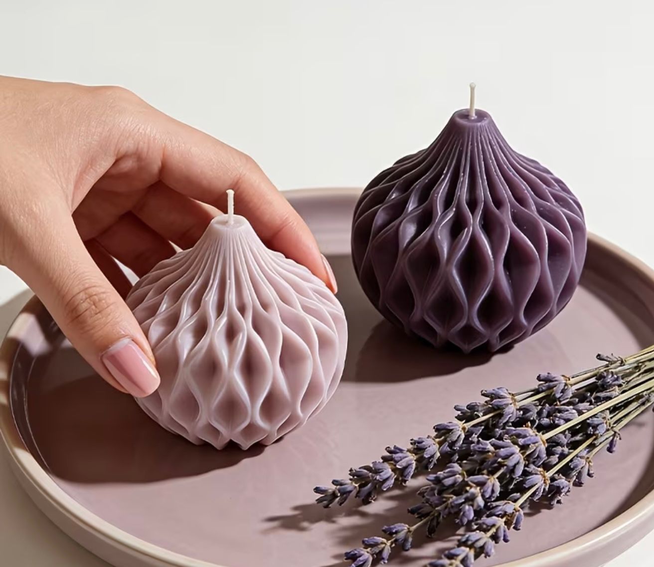 desenli mum detay silikon kalıp 8 cm