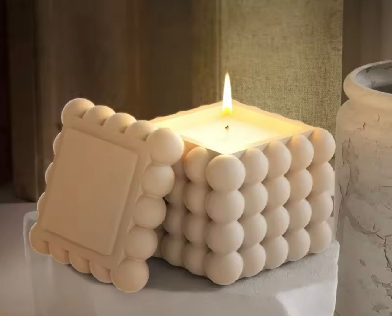 bubble kapaklı kutu silikon kalıp 8 cm