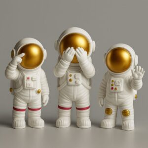 astronot 3 lü silikon kalıp 12 cm