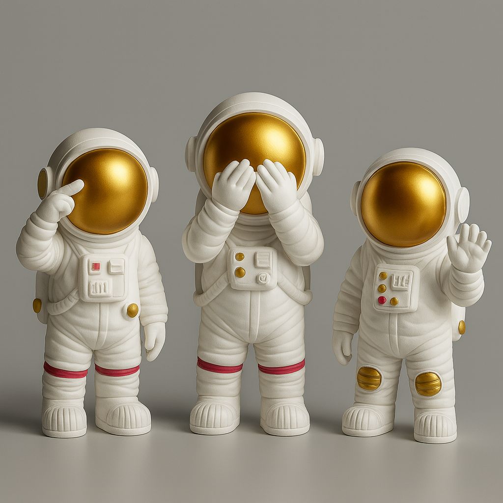 astronot 3 lü silikon kalıp 12 cm