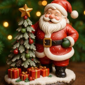 noel baba yılbaşı agaçlı silikon kalıp 15 cm