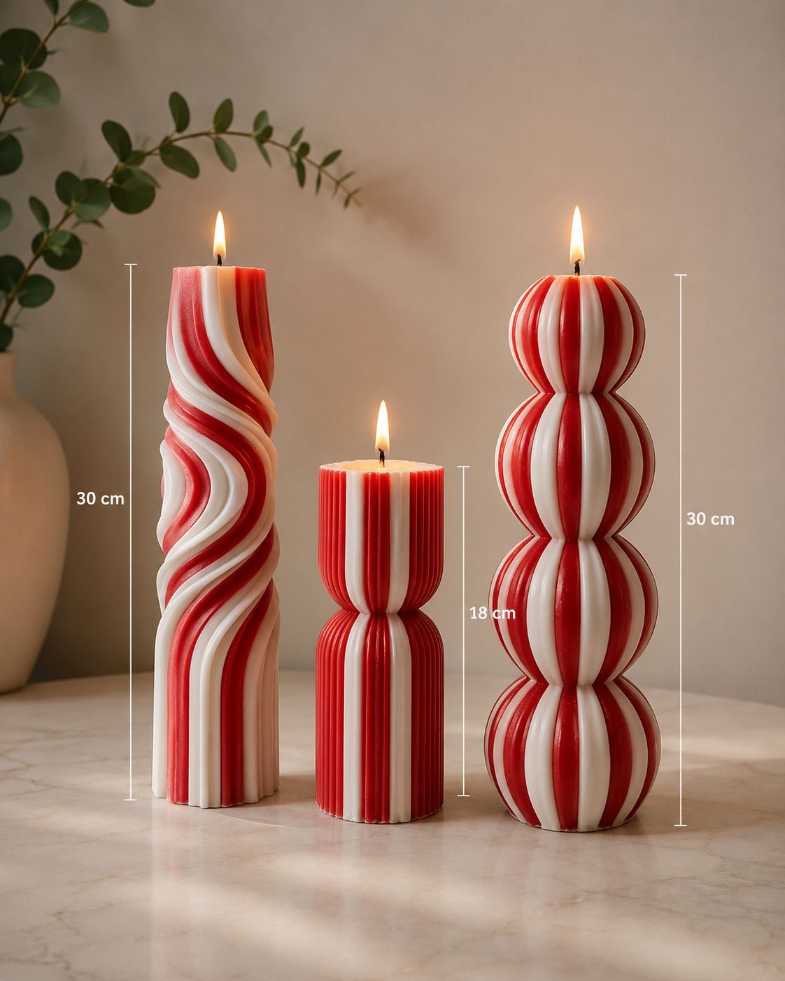 desenli 30 cm lik mum 1 adet silikon kalıp 18 cm mum hediye