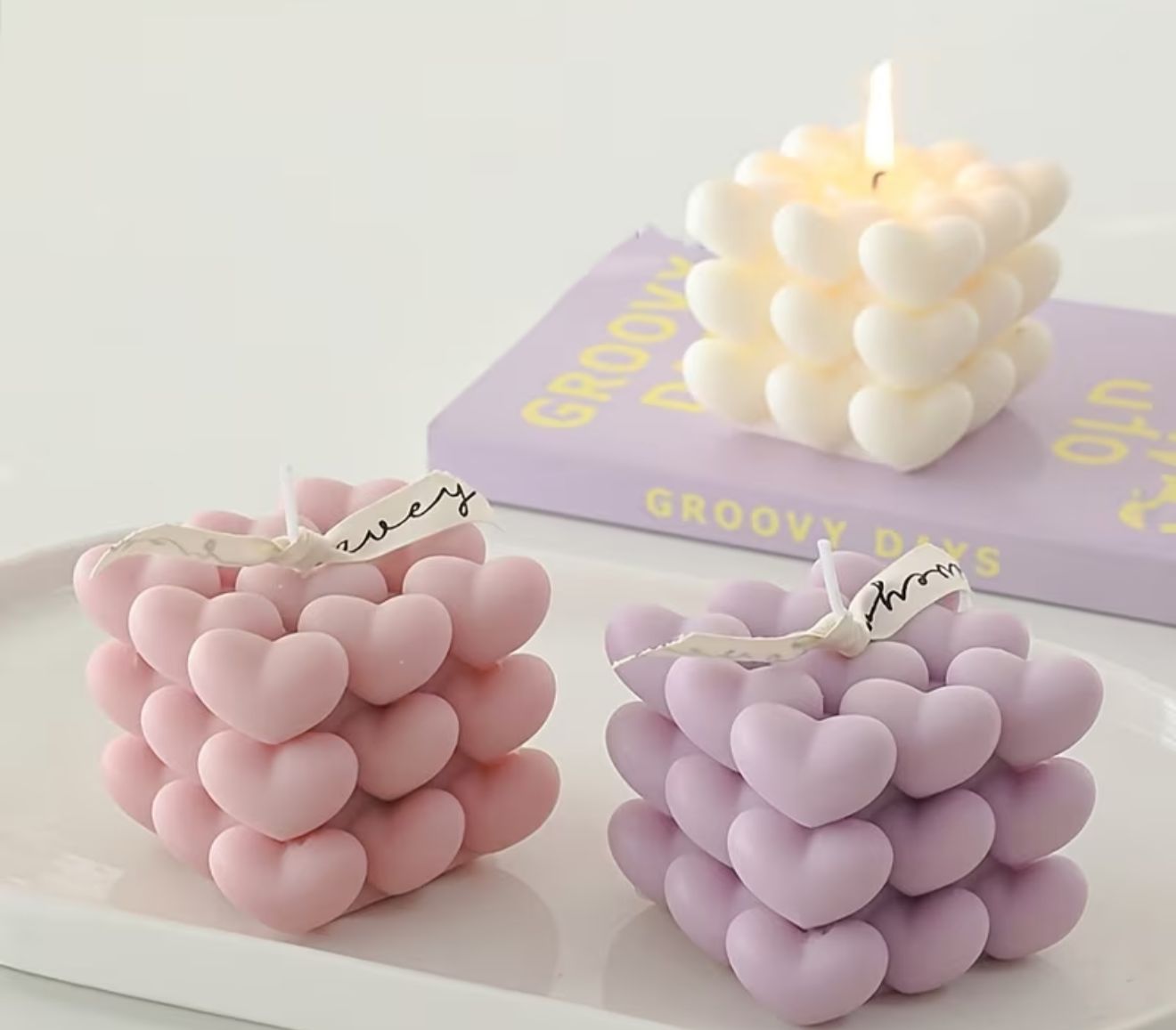 kalp şekilli mum 7 cm silikon kaalıp no55 - Görsel 2