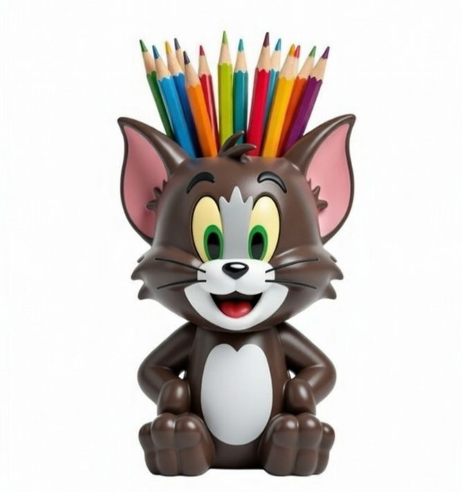 kedi kalemlik silikon kalıp tom 13 cm