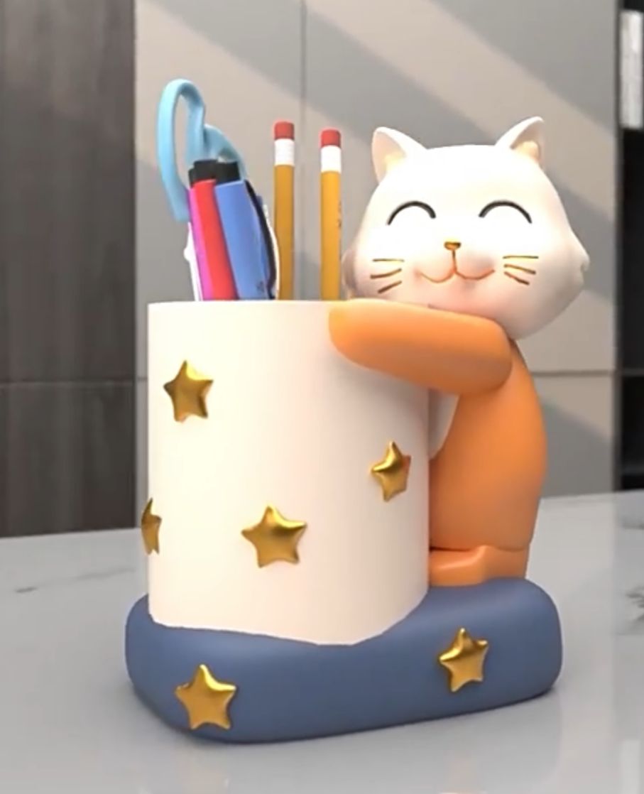 kedi kalemlik silikon kalıp 12 cm no44.