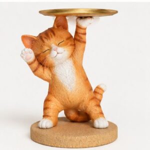 tepsili kedi neşeli biblo silikon kalıp 22 cm
