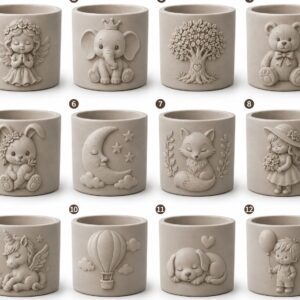 saksı kabartma desenli 7 cm silikon kalıp 1 adet