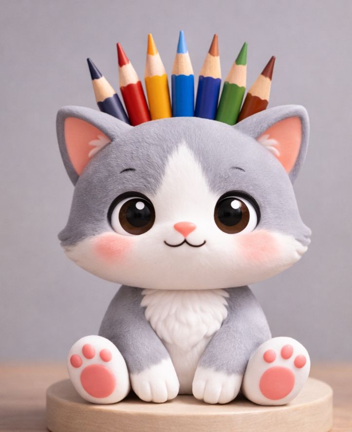 şirin hayvancıklar kalemlik silikon kalıp 12 cm 1 adet - Görsel 6
