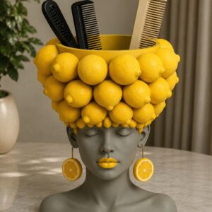 kadın meyve detaylı vazo silikon kalıp 20 cm