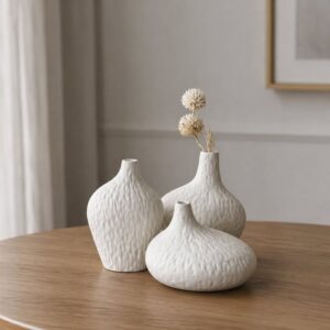 Minimal dokulu 3 lü vazo silikon kalıp 10cm 7cm