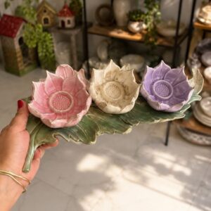 yaprak tabak ve mumluk lotus silikon kalıp