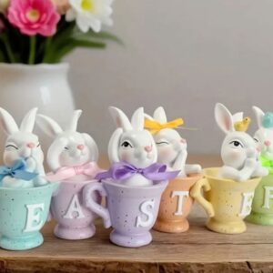 paskalya tavşanları 6 lı silikon kalıp 7 cm