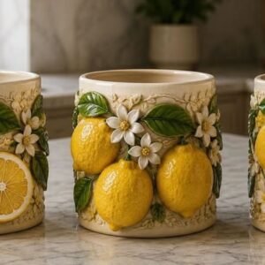 limon detay saksı 9 cm silikon kalıp no4