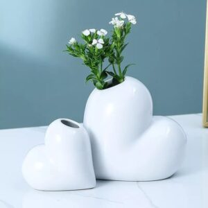 kalp vazo 2li set 15cm 11cm silikon kalıp