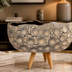 oval desenli saksı silikon kalıp no77
