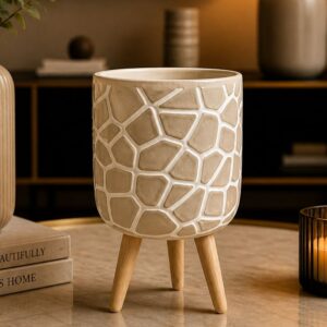taş desen saksı 13 cm silikon kalıp no3