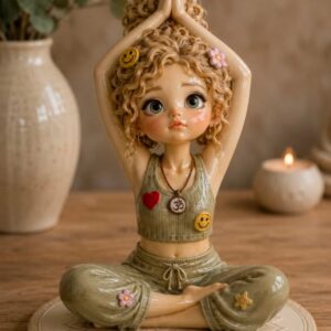 yoga yapan kız 3 lü set silikon kalıp 13 cm.