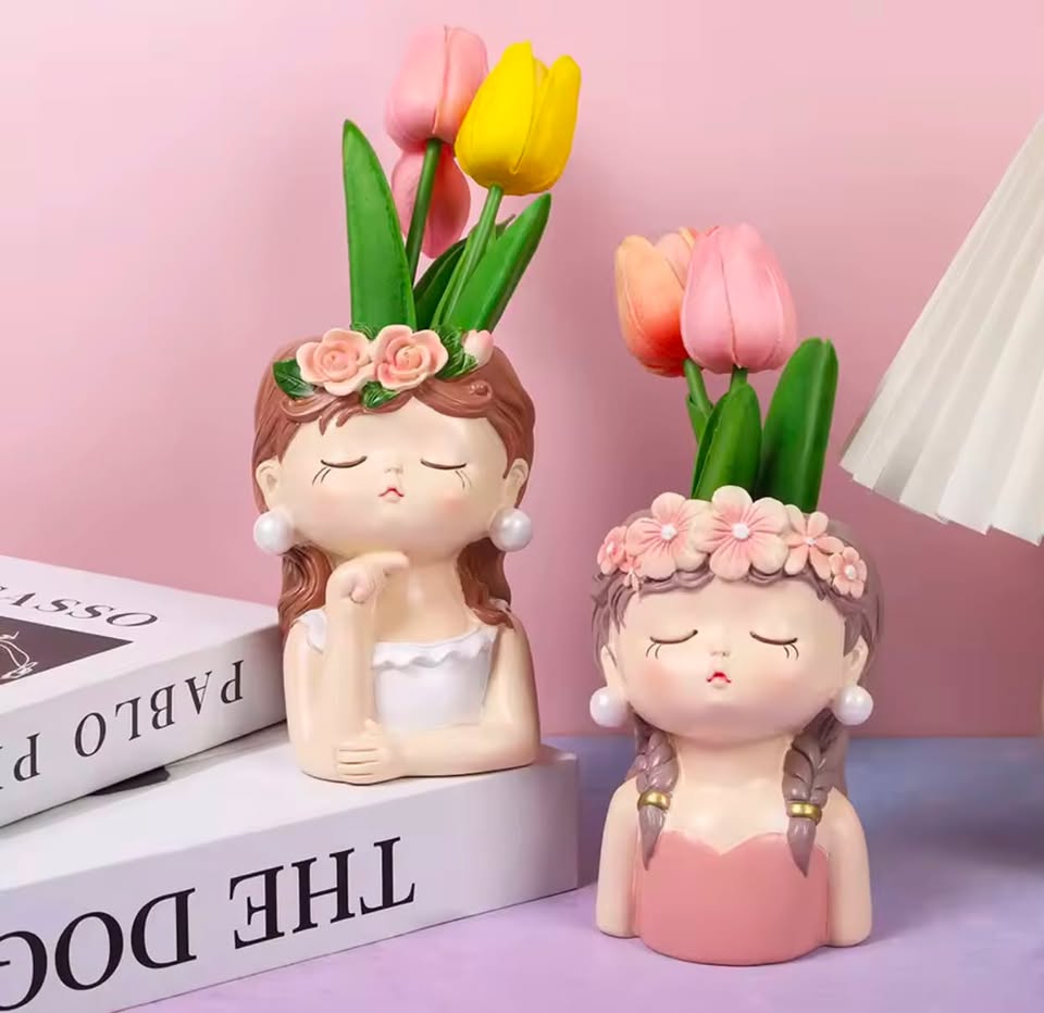 saksı kız 1 adet silikon kalıp 13 cm