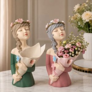 buketli masum kız silikon kalıp 35 cm no9