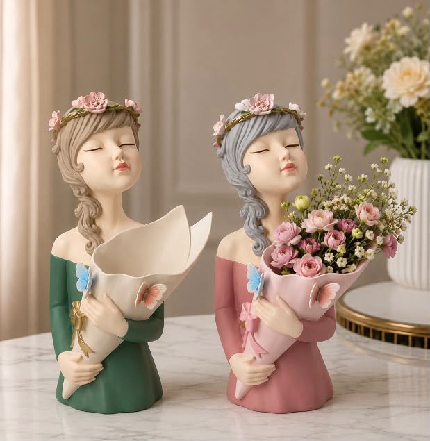 buketli masum kız silikon kalıp 35 cm no9
