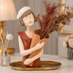 şapkalı buketli kız silikon kalıp 35 cm