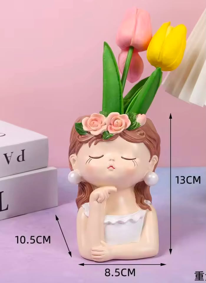 saksı kız 1 adet silikon kalıp 13 cm - Görsel 2